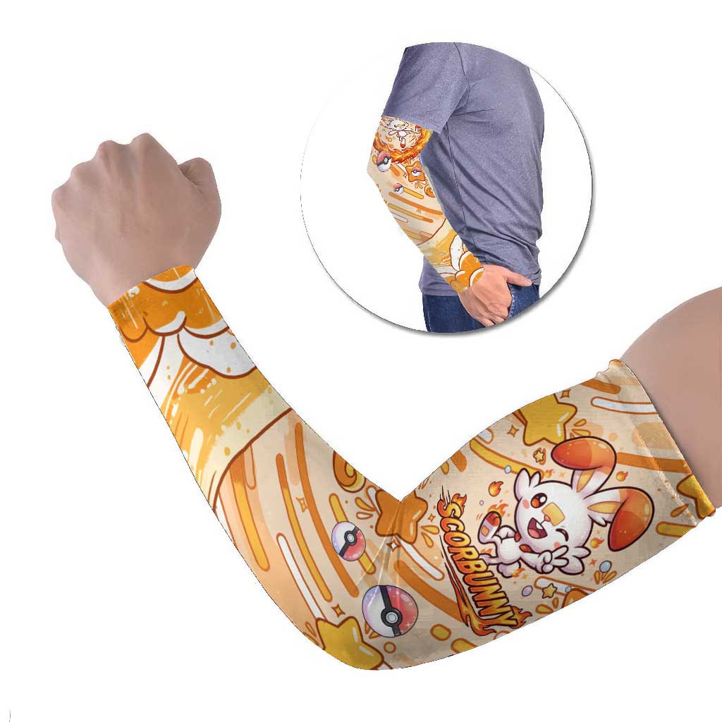 Scorbunny Arm Sleeves Energetic Fire Starburst Art