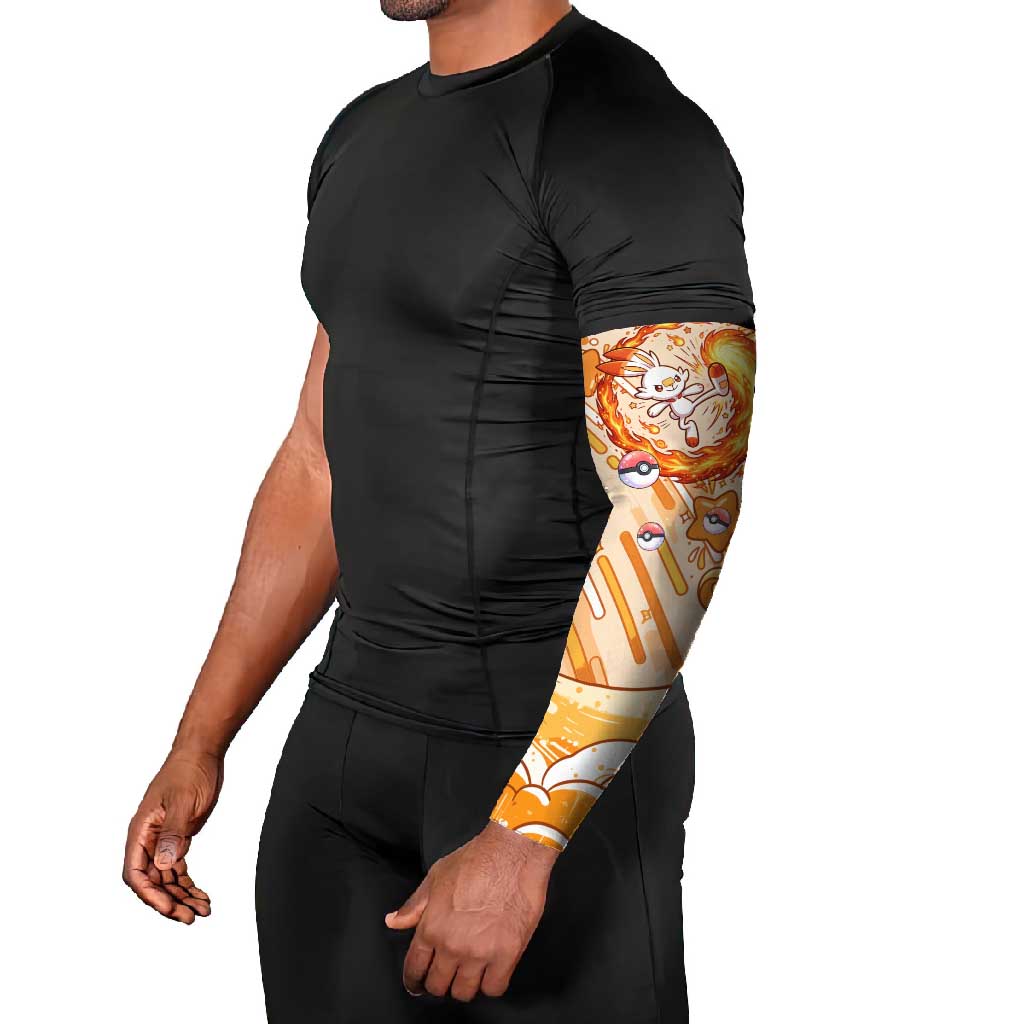 Scorbunny Arm Sleeves Energetic Fire Starburst Art
