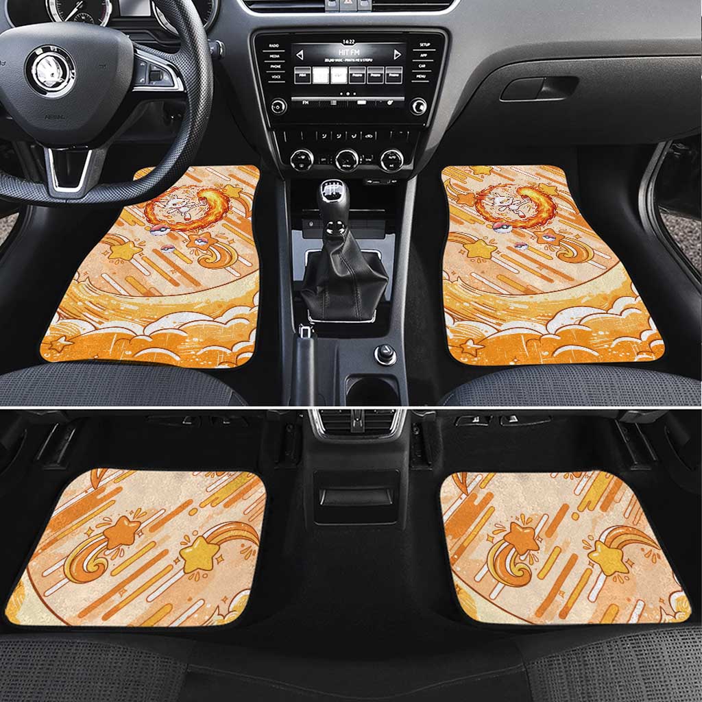 Scorbunny Car Mats Energetic Fire Starburst Art