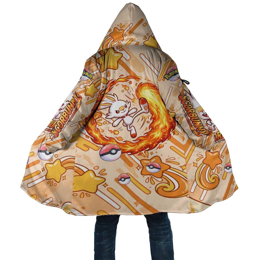 Scorbunny Cloak Energetic Fire Starburst Art