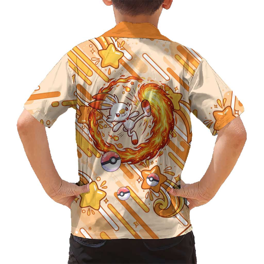 Scorbunny Family Matching Mermaid Dress and Hawaiian Shirt Energetic Fire Starburst Art
