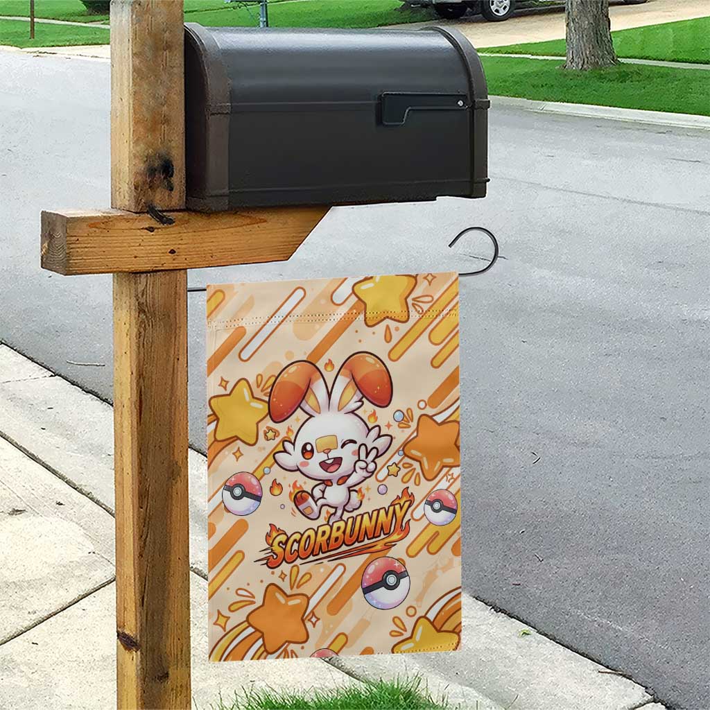 Scorbunny Garden Flag Energetic Fire Starburst Art