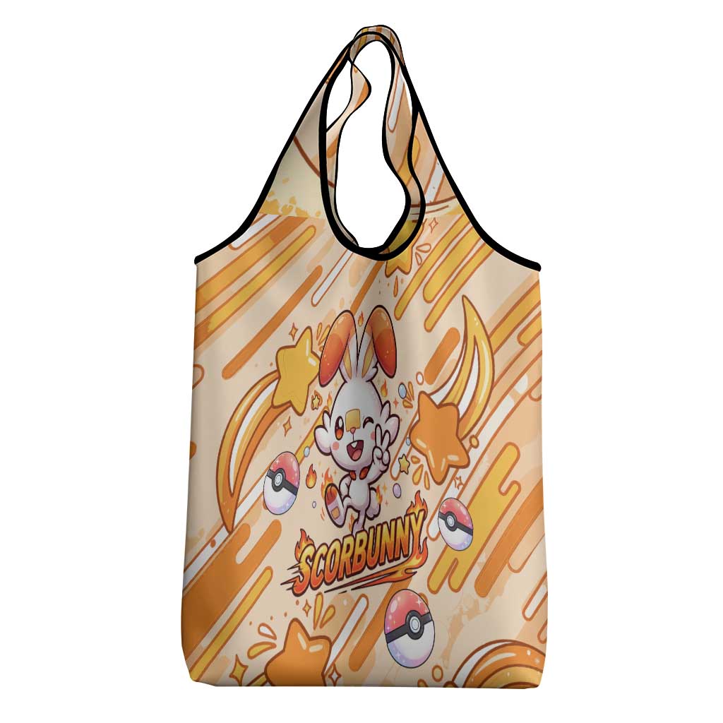Scorbunny Grocery Bag Energetic Fire Starburst Art
