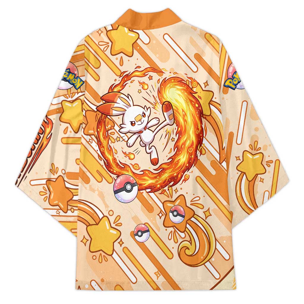 Scorbunny Kimono Energetic Fire Starburst Art