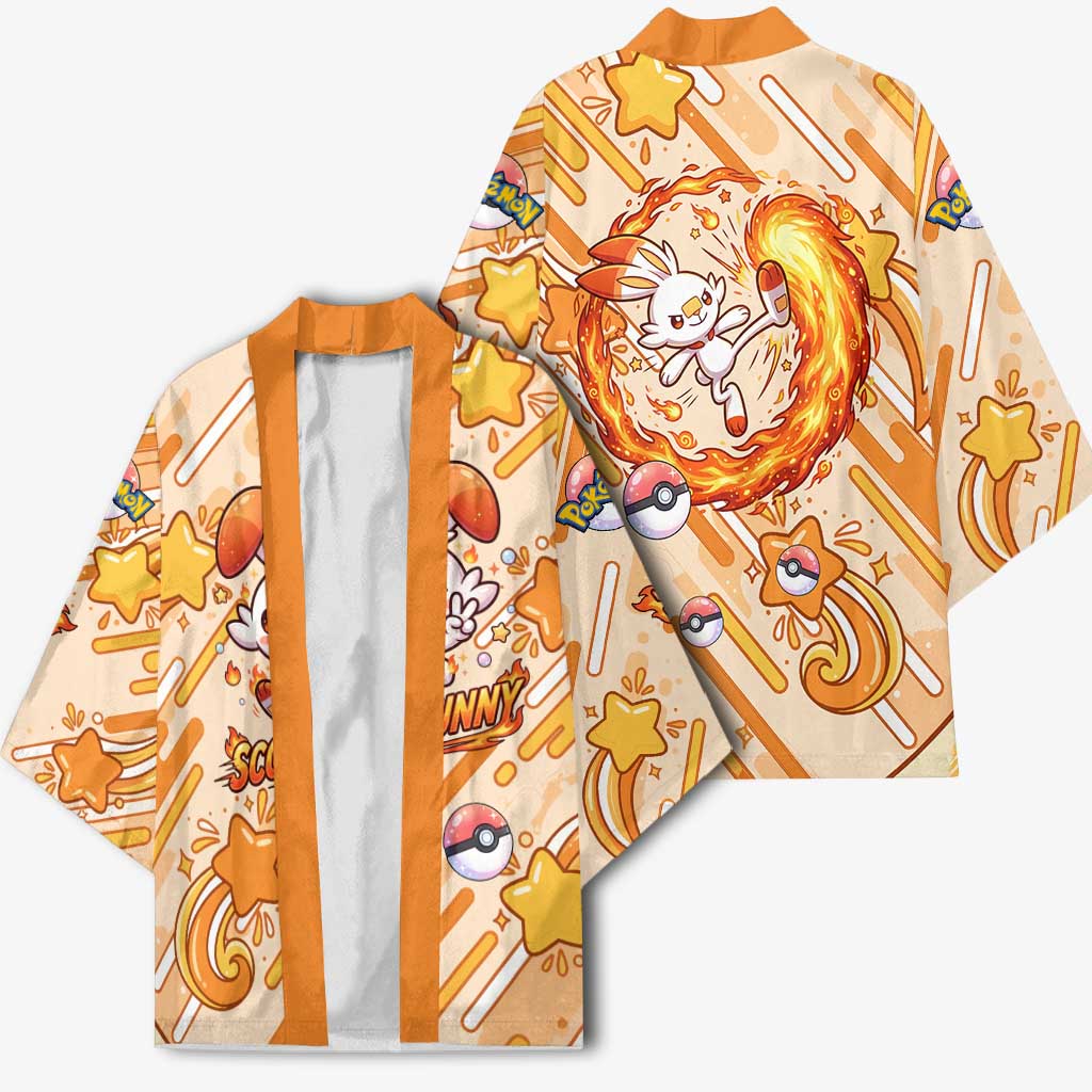 Scorbunny Kimono Energetic Fire Starburst Art
