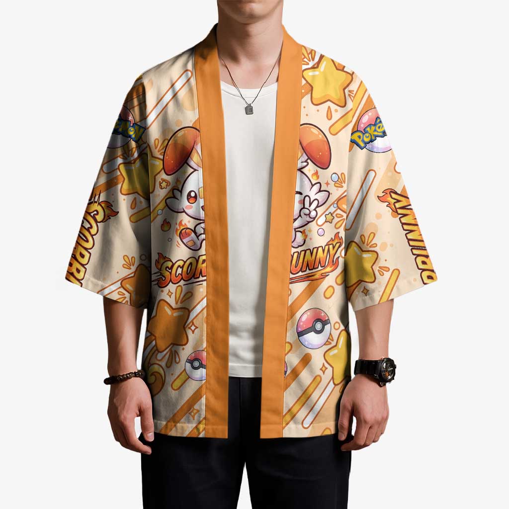 Scorbunny Kimono Energetic Fire Starburst Art