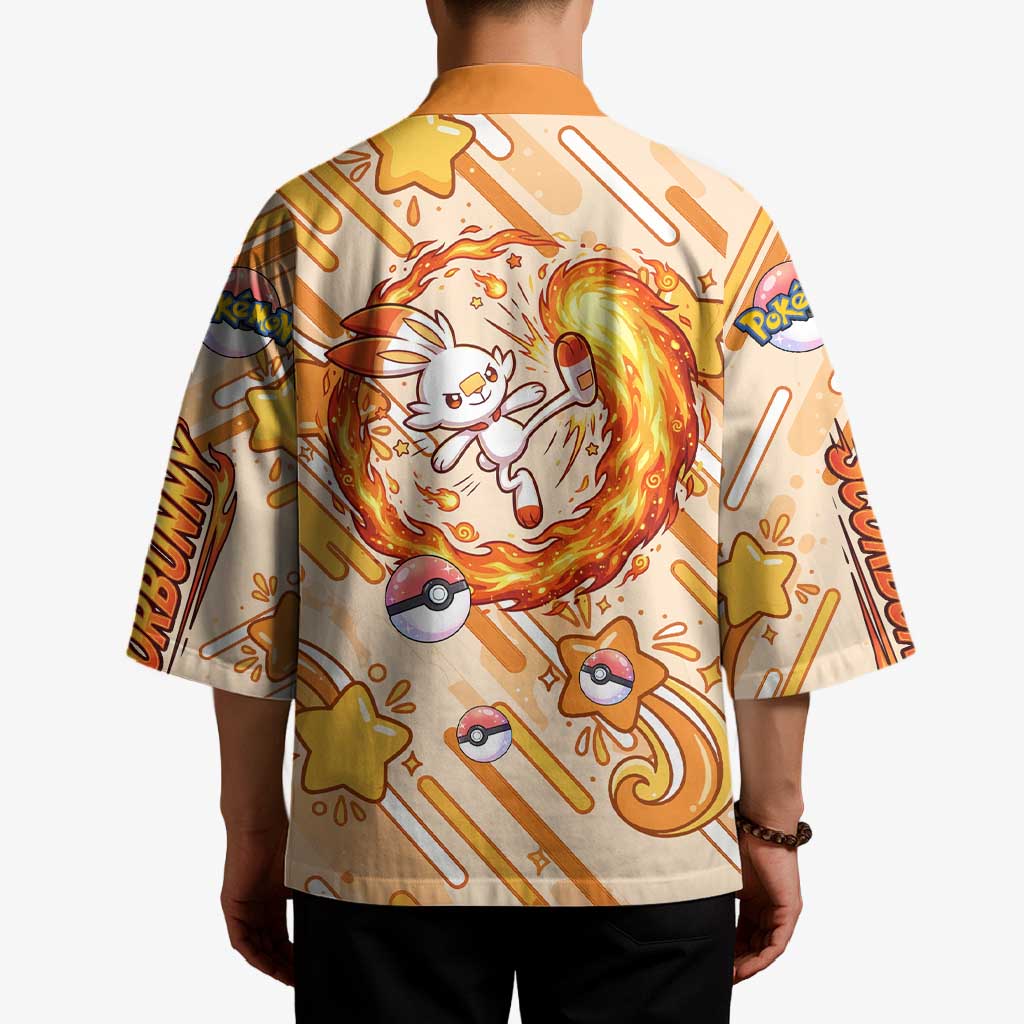 Scorbunny Kimono Energetic Fire Starburst Art
