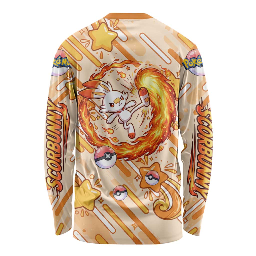 Scorbunny Long Sleeve Shirt Energetic Fire Starburst Art