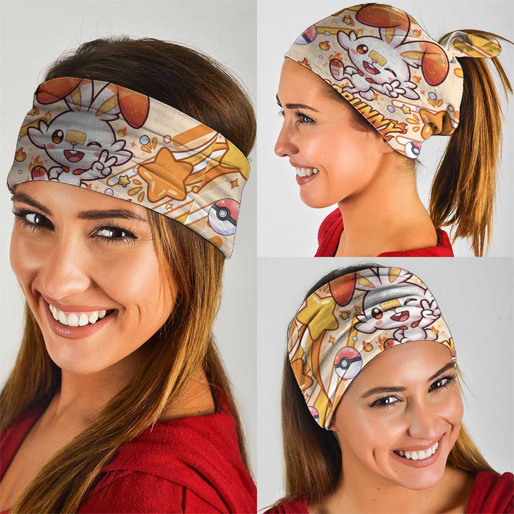 Scorbunny Neck Gaiter Energetic Fire Starburst Art