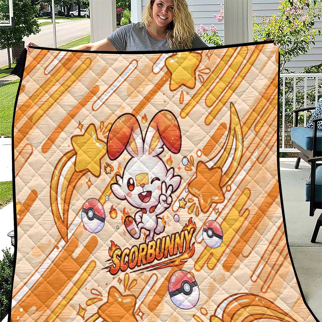 Scorbunny Quilt Energetic Fire Starburst Art