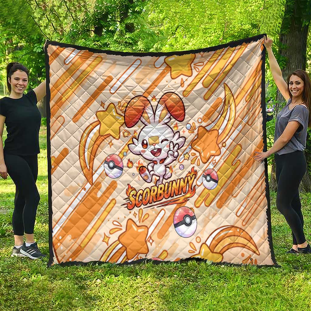 Scorbunny Quilt Energetic Fire Starburst Art