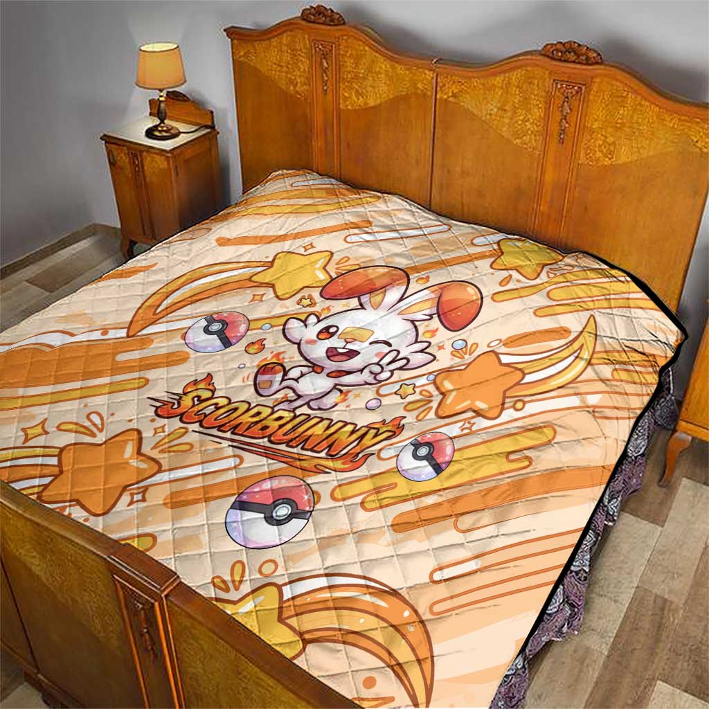 Scorbunny Quilt Energetic Fire Starburst Art