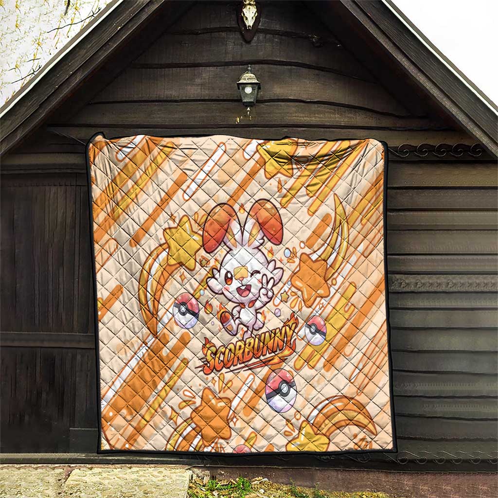 Scorbunny Quilt Energetic Fire Starburst Art