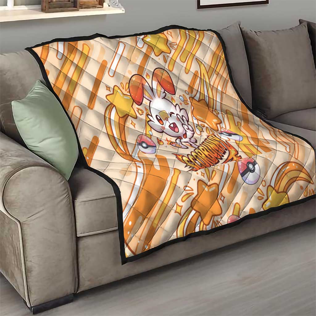 Scorbunny Quilt Energetic Fire Starburst Art