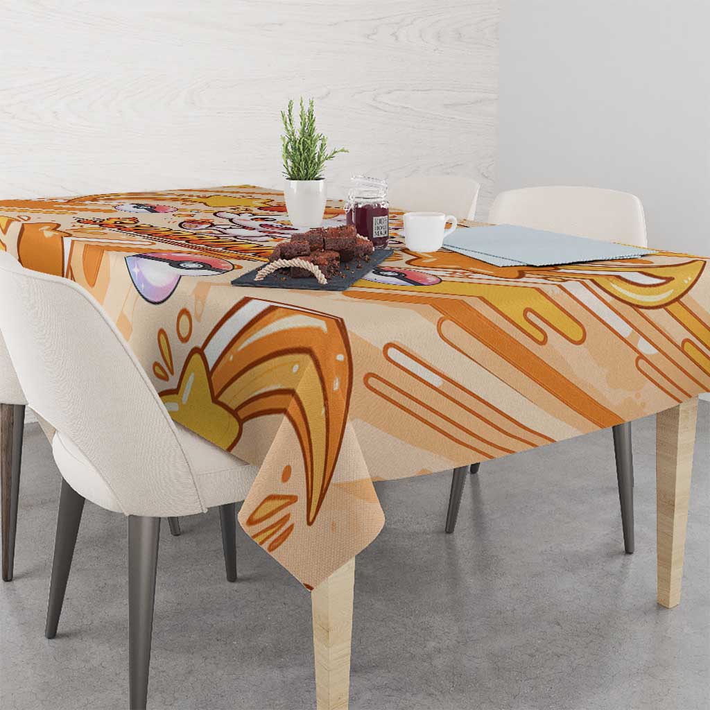 Scorbunny Tablecloth Energetic Fire Starburst Art