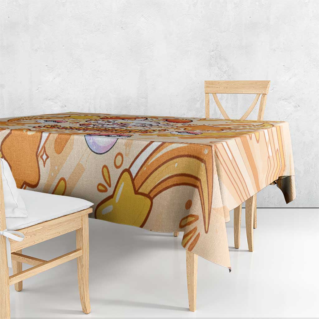 Scorbunny Tablecloth Energetic Fire Starburst Art
