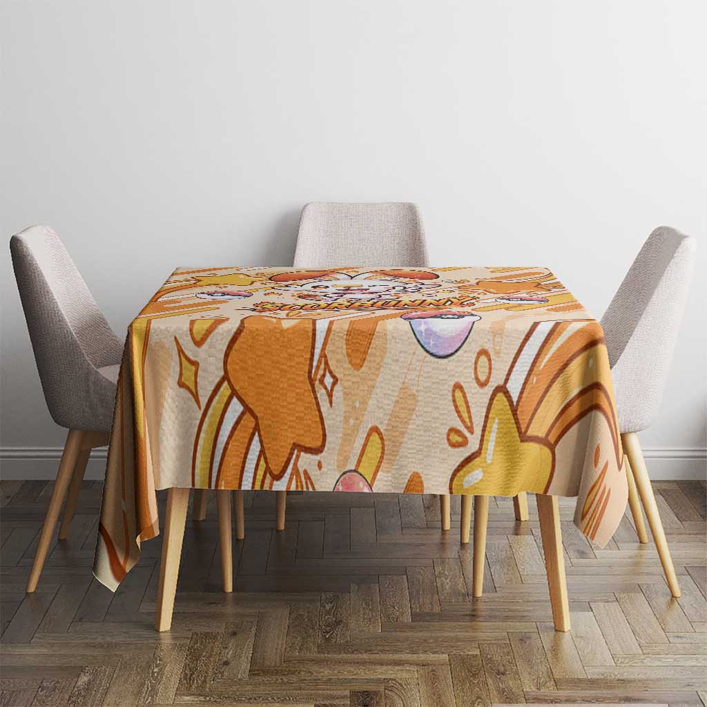 Scorbunny Tablecloth Energetic Fire Starburst Art