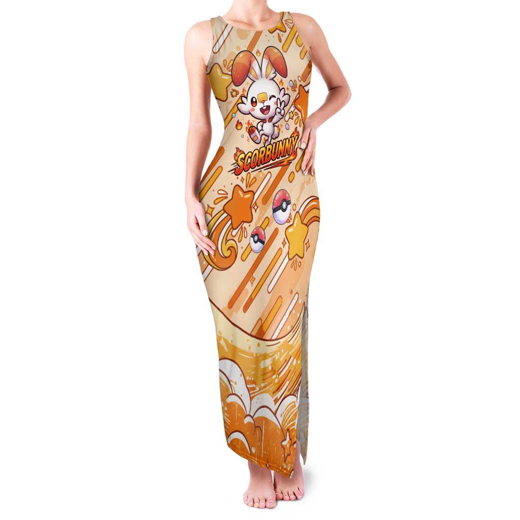 Scorbunny Tank Maxi Dress Energetic Fire Starburst Art