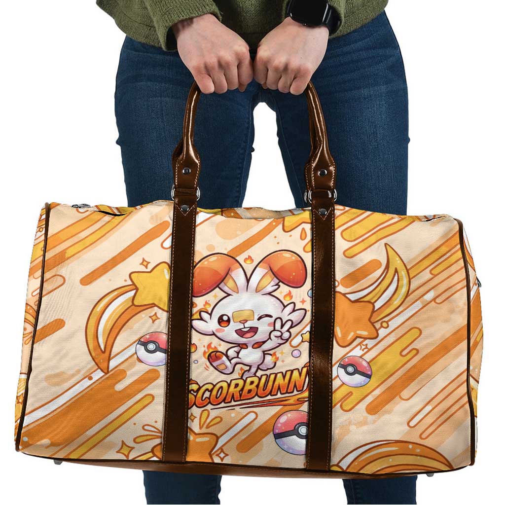 Scorbunny Travel Bag Energetic Fire Starburst Art
