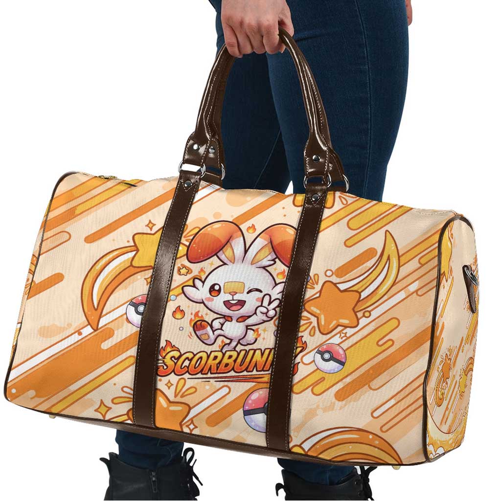 Scorbunny Travel Bag Energetic Fire Starburst Art