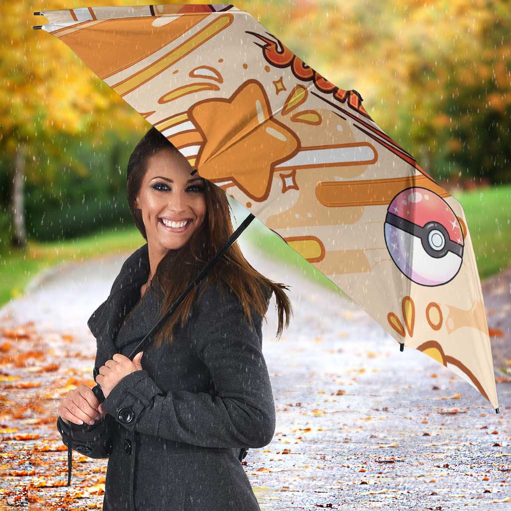 Scorbunny Umbrella Energetic Fire Starburst Art