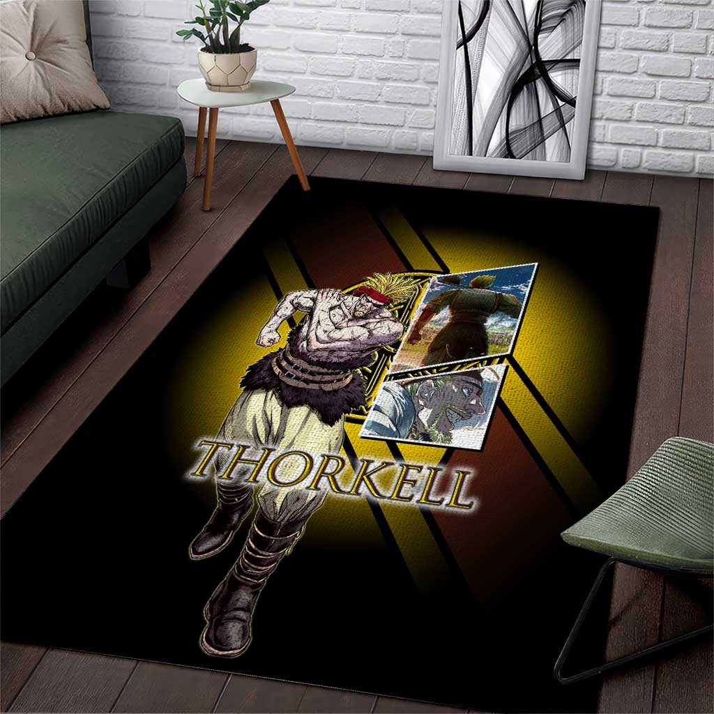 Thorkell Viking Berserker Area Rug Viking Manga Illustration Style