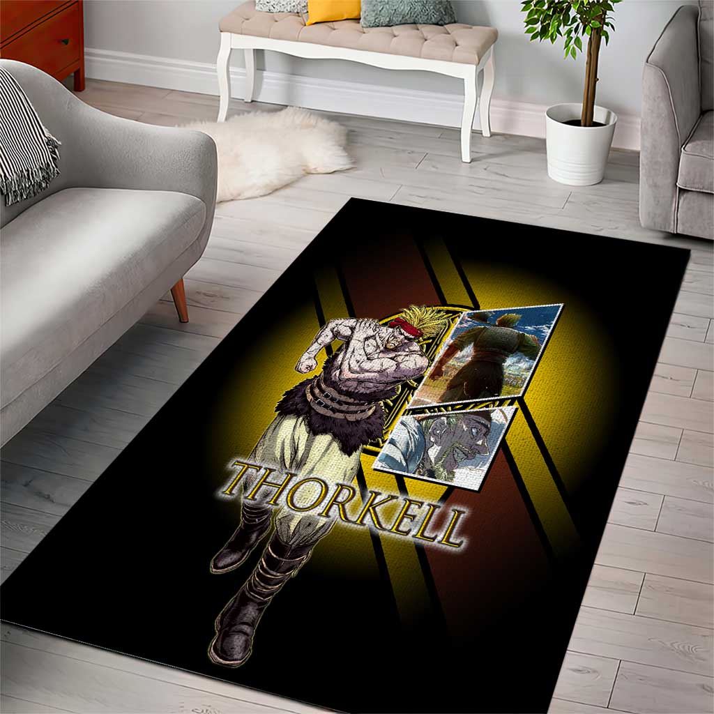 Thorkell Viking Berserker Area Rug Viking Manga Illustration Style