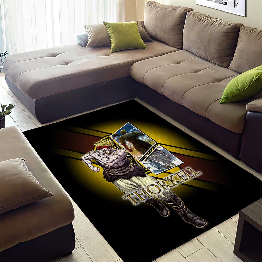 Thorkell Viking Berserker Area Rug Viking Manga Illustration Style