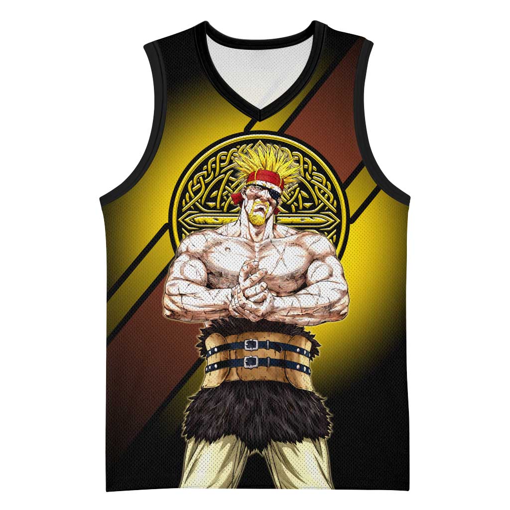 Thorkell Viking Berserker Basketball Jersey Viking Manga Illustration Style