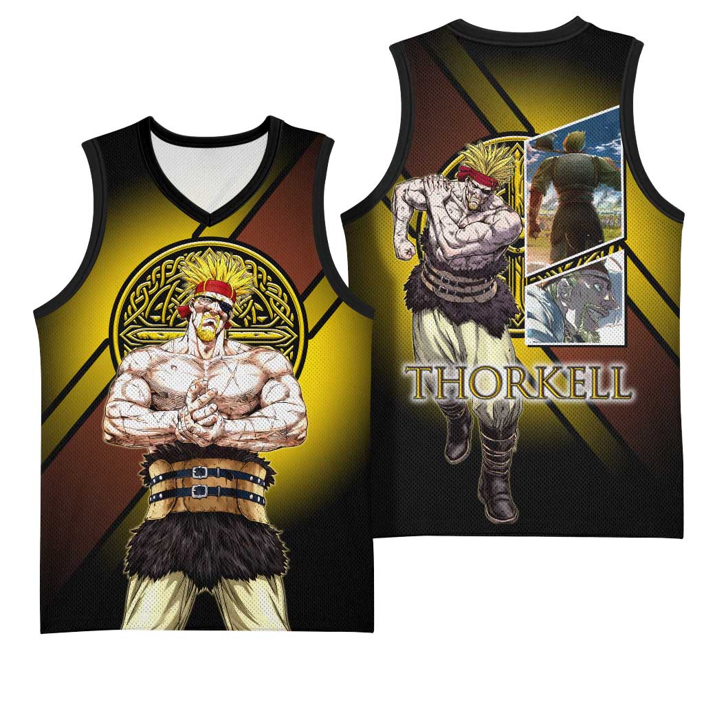 Thorkell Viking Berserker Basketball Jersey Viking Manga Illustration Style