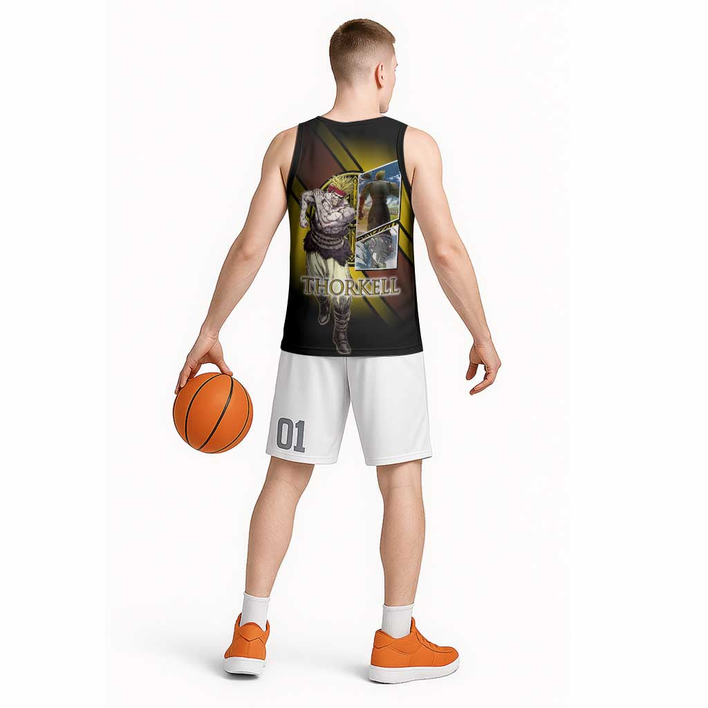 Thorkell Viking Berserker Basketball Jersey Viking Manga Illustration Style