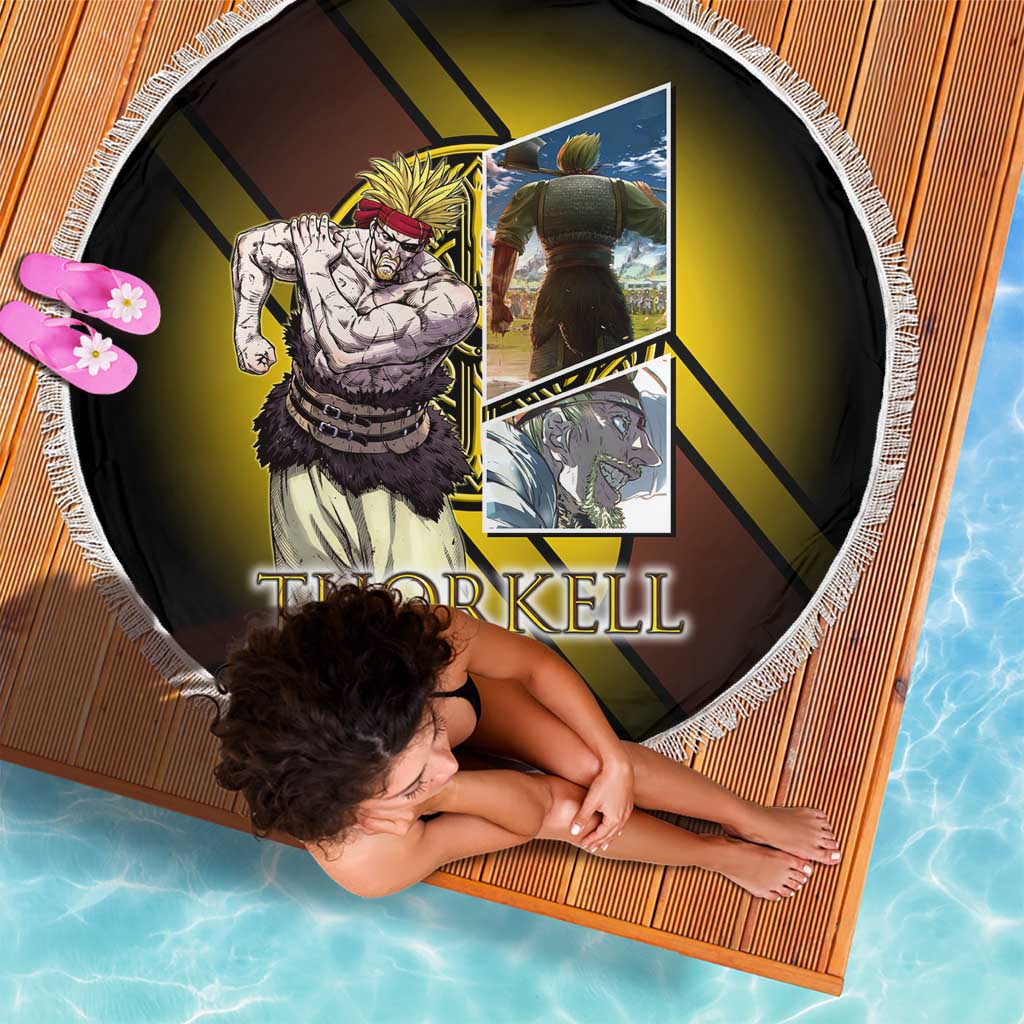 Thorkell Viking Berserker Beach Blanket Viking Manga Illustration Style