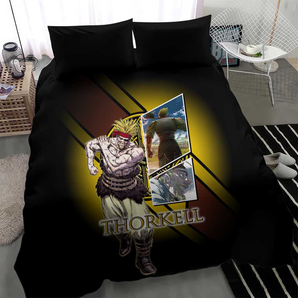 Thorkell Viking Berserker Bedding Set Viking Manga Illustration Style