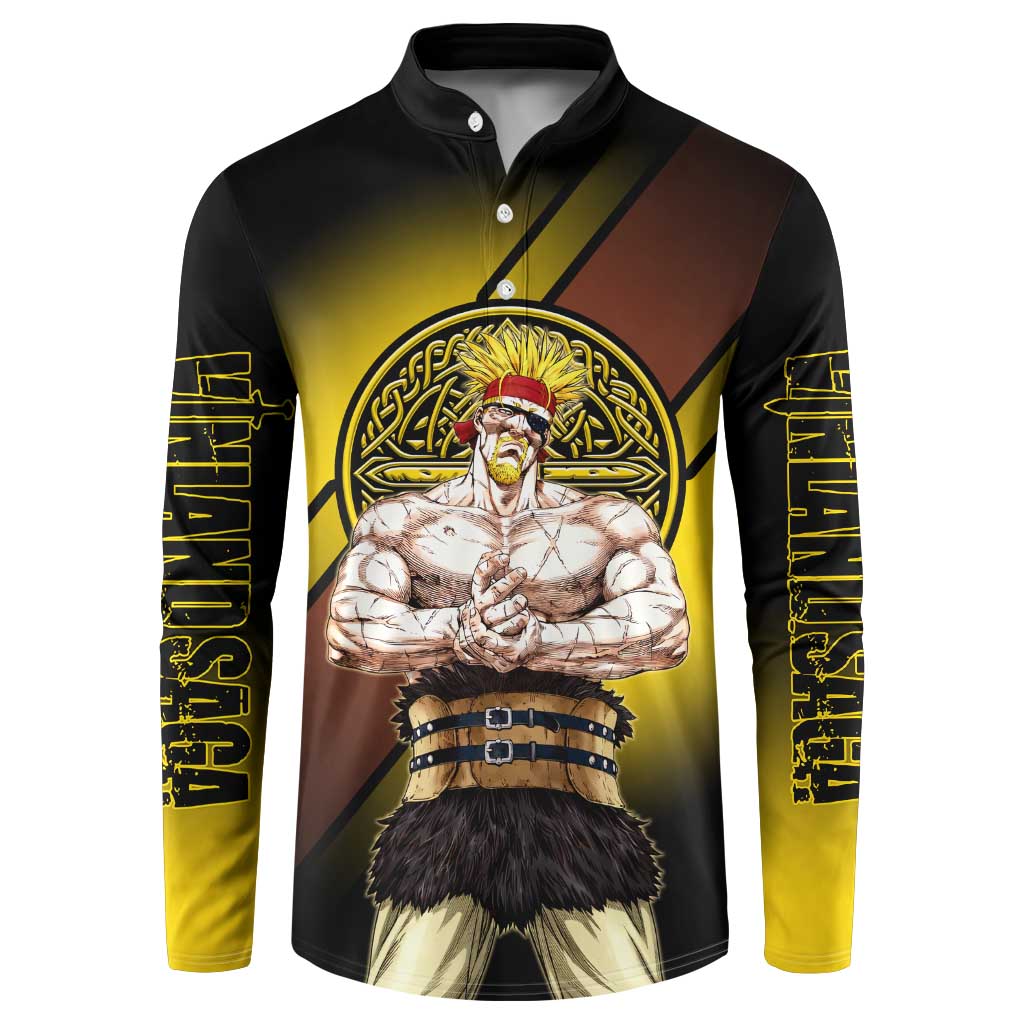 Thorkell Viking Berserker Button Sweatshirt Viking Manga Illustration Style