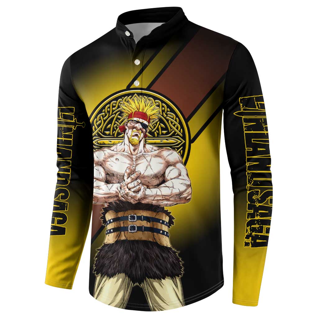 Thorkell Viking Berserker Button Sweatshirt Viking Manga Illustration Style