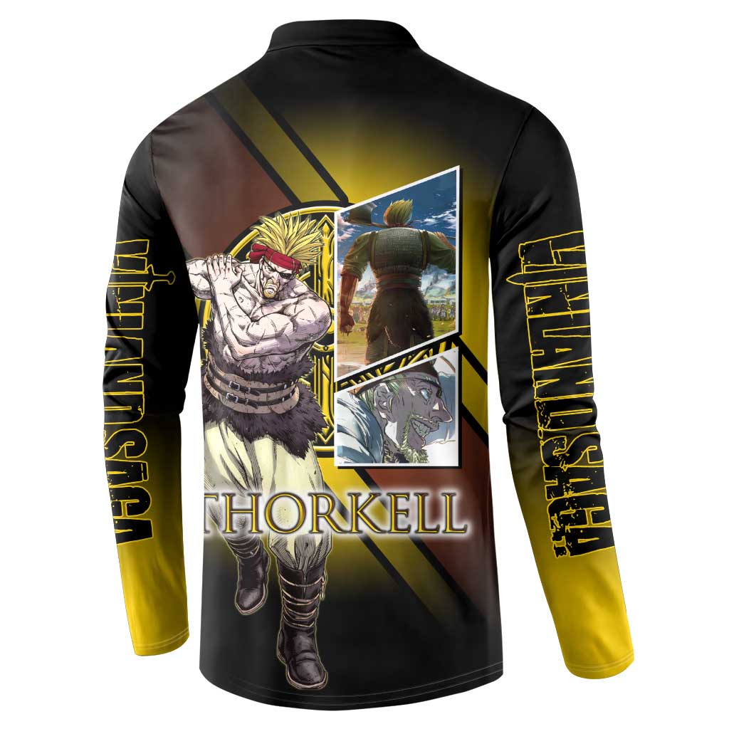 Thorkell Viking Berserker Button Sweatshirt Viking Manga Illustration Style