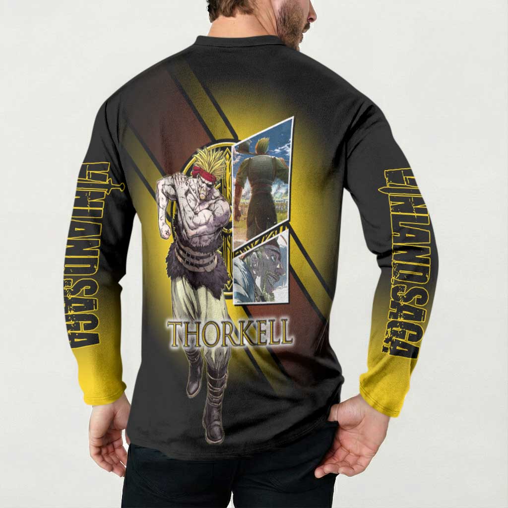 Thorkell Viking Berserker Button Sweatshirt Viking Manga Illustration Style