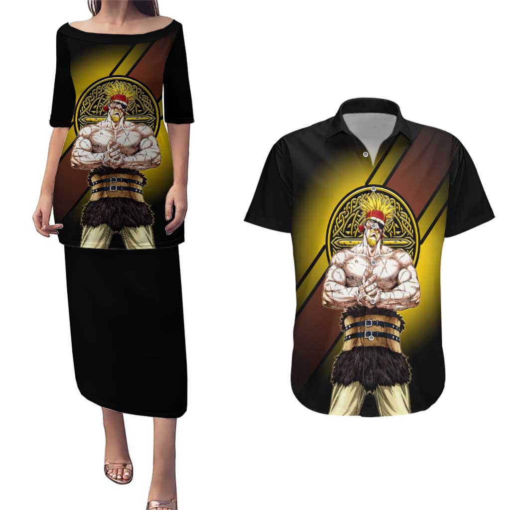 Thorkell Viking Berserker Couples Matching Puletasi and Hawaiian Shirt Viking Manga Illustration Style