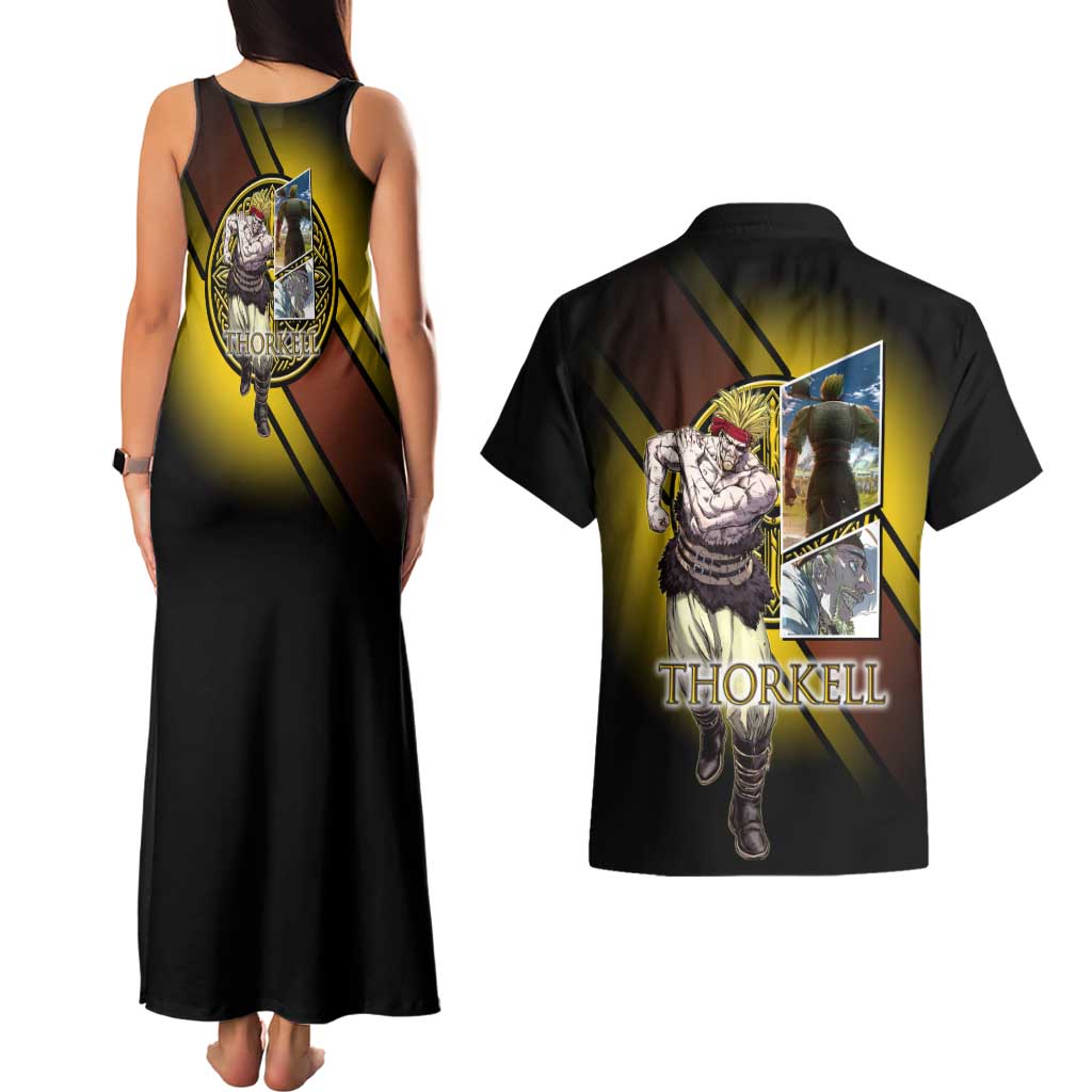 Thorkell Viking Berserker Couples Matching Tank Maxi Dress and Hawaiian Shirt Viking Manga Illustration Style