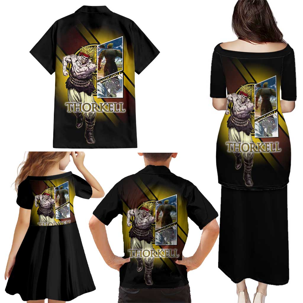 Thorkell Viking Berserker Family Matching Puletasi and Hawaiian Shirt Viking Manga Illustration Style