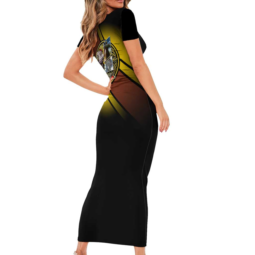 Thorkell Viking Berserker Family Matching Short Sleeve Bodycon Dress and Hawaiian Shirt Viking Manga Illustration Style