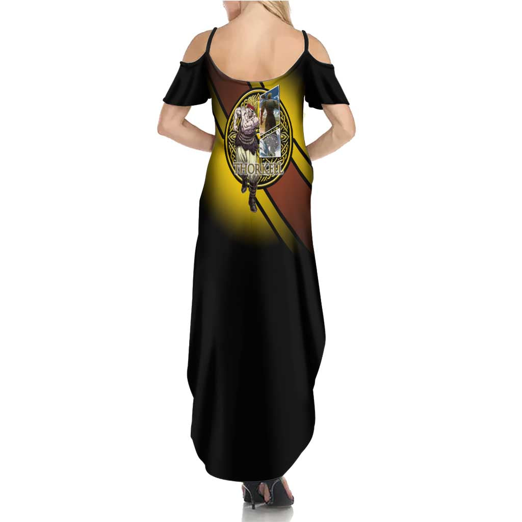 Thorkell Viking Berserker Family Matching Summer Maxi Dress and Hawaiian Shirt Viking Manga Illustration Style