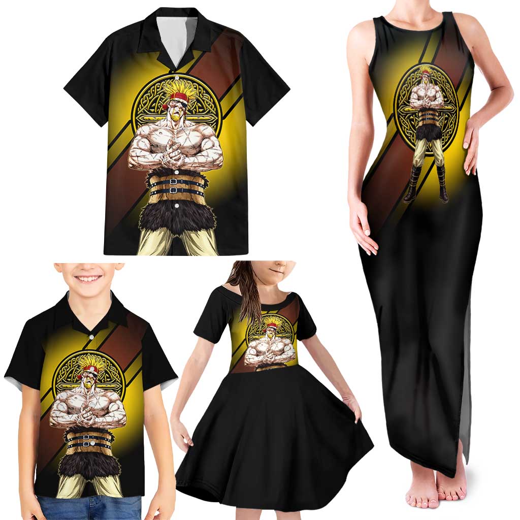 Thorkell Viking Berserker Family Matching Tank Maxi Dress and Hawaiian Shirt Viking Manga Illustration Style