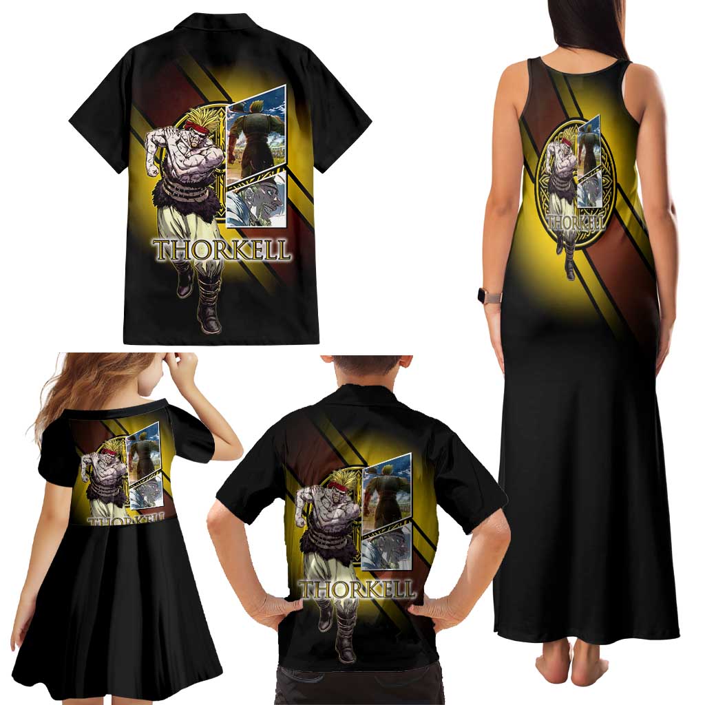 Thorkell Viking Berserker Family Matching Tank Maxi Dress and Hawaiian Shirt Viking Manga Illustration Style