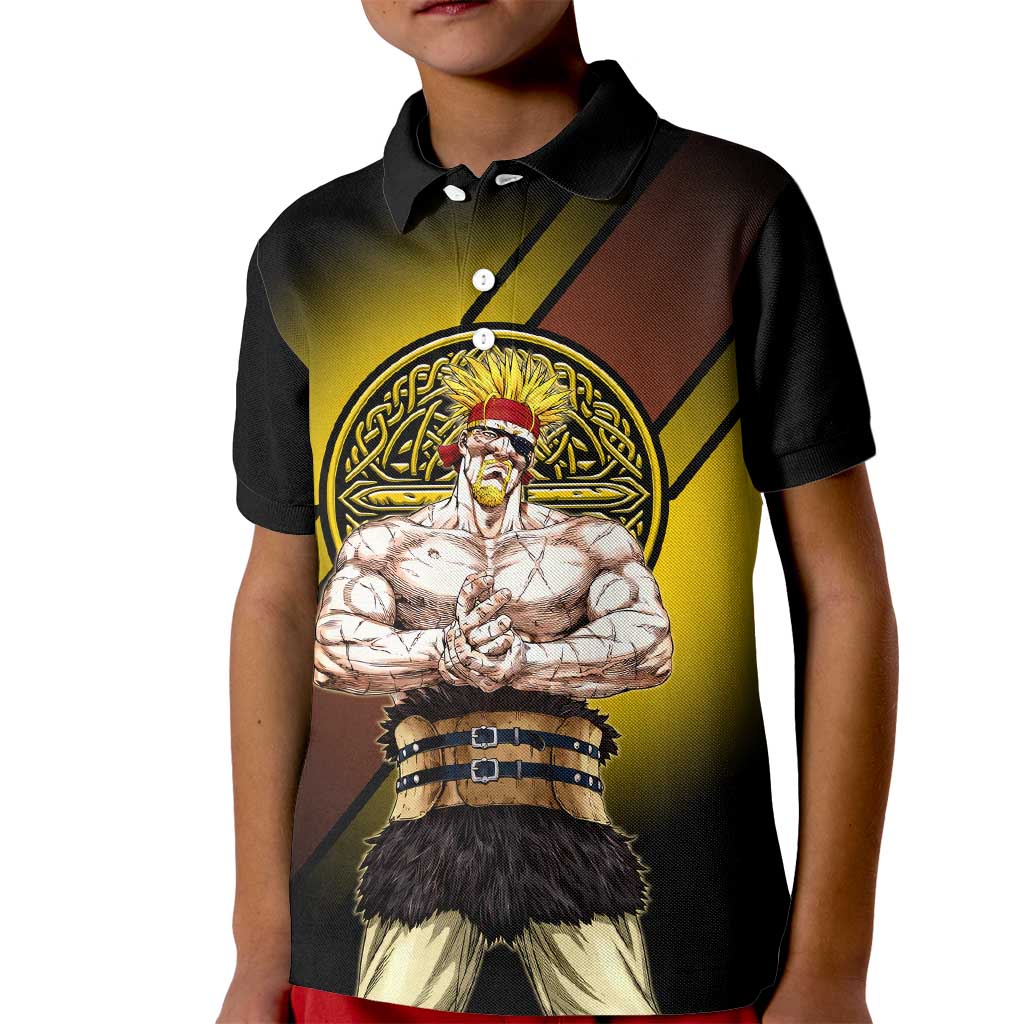 Thorkell Viking Berserker Kid Polo Shirt Viking Manga Illustration Style