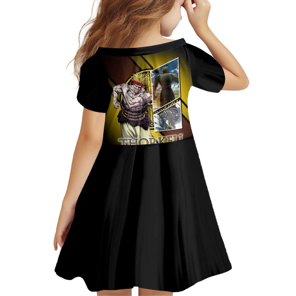 Thorkell Viking Berserker Kid Short Sleeve Dress Viking Manga Illustration Style
