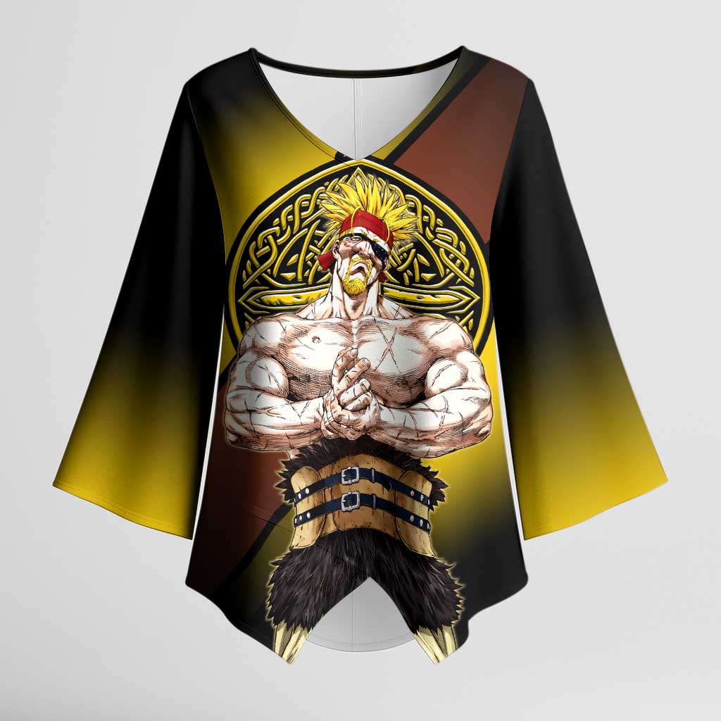 Thorkell Viking Berserker Kimono Sleeve Blouse Viking Manga Illustration Style