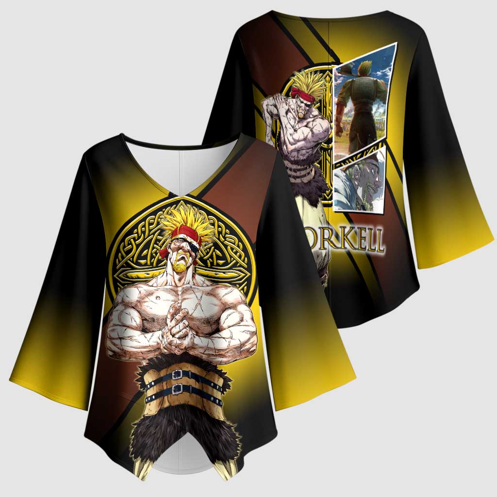 Thorkell Viking Berserker Kimono Sleeve Blouse Viking Manga Illustration Style