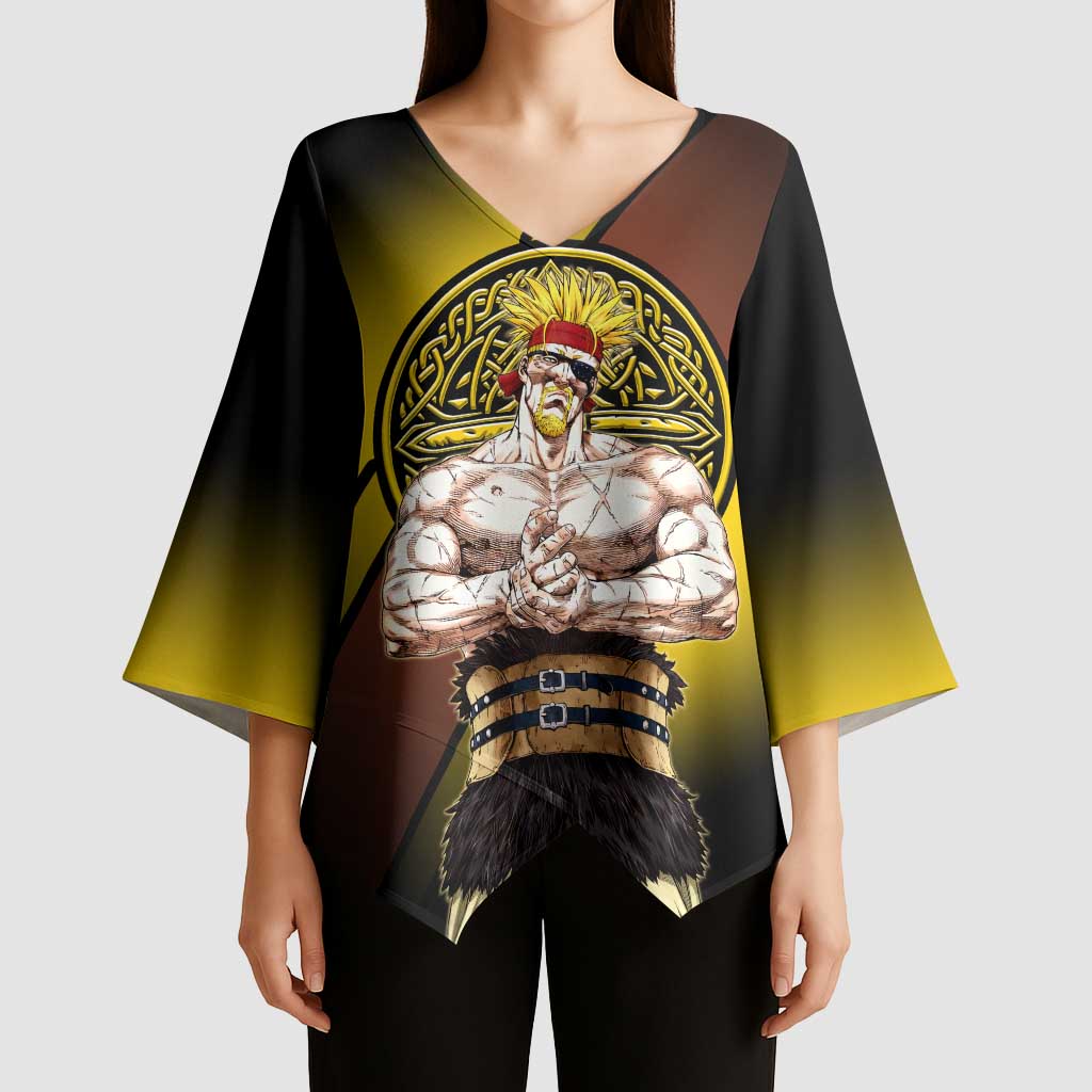 Thorkell Viking Berserker Kimono Sleeve Blouse Viking Manga Illustration Style