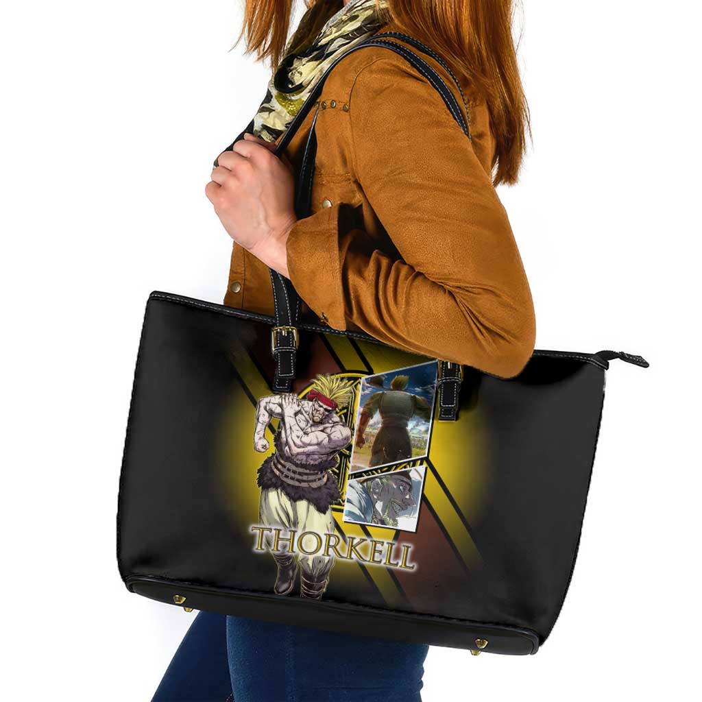 Thorkell Viking Berserker Leather Tote Bag Viking Manga Illustration Style